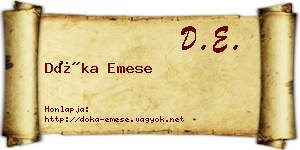 Dóka Emese névjegykártya
